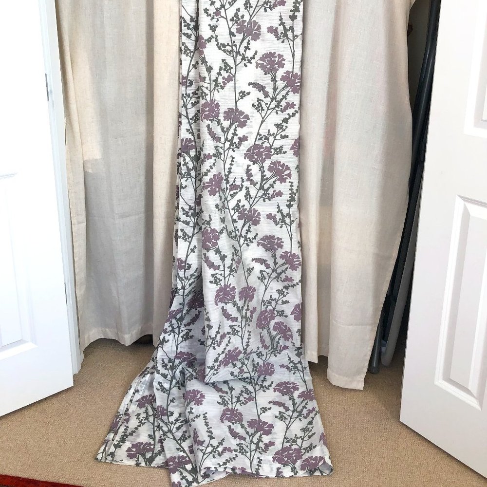 Mauve and gray curtains